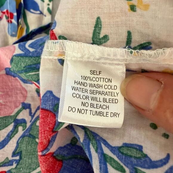 Pinch Paige Bright Days Ahead Floral Cotton Blouson Flutter Dress $98 L - Picture 8 of 9